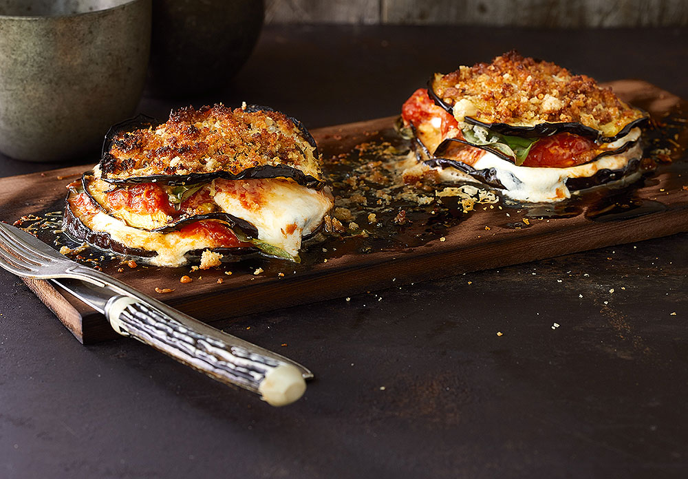 Cedar-Planked Eggplant Parmigiana