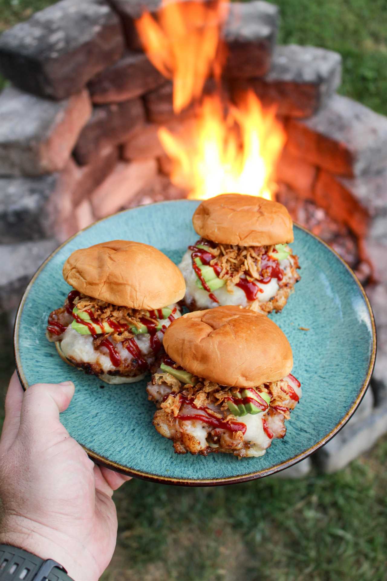 Garlic Gochujang Shrimp Burgers