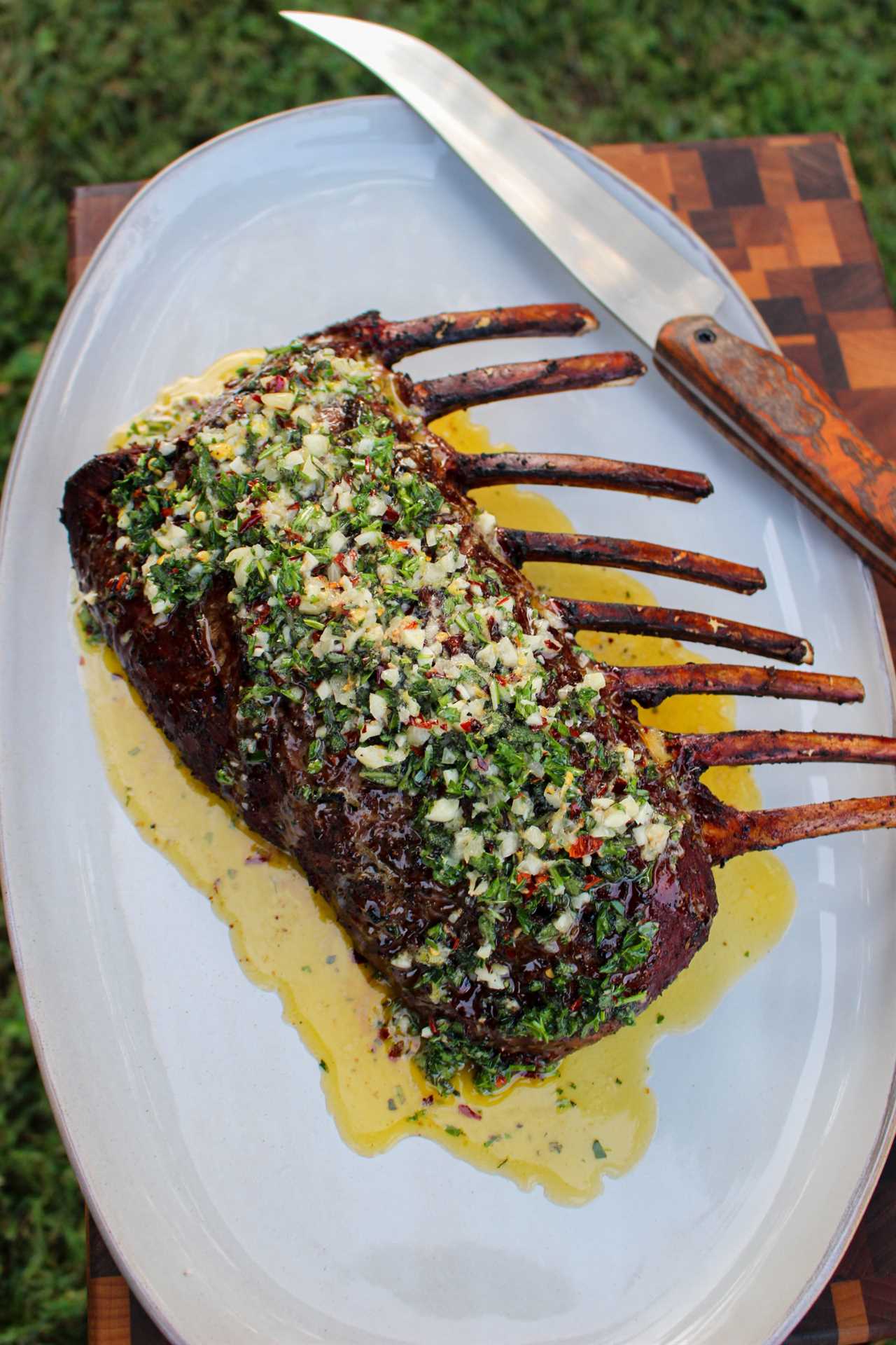 Venison Rack with Wild Herb Butter