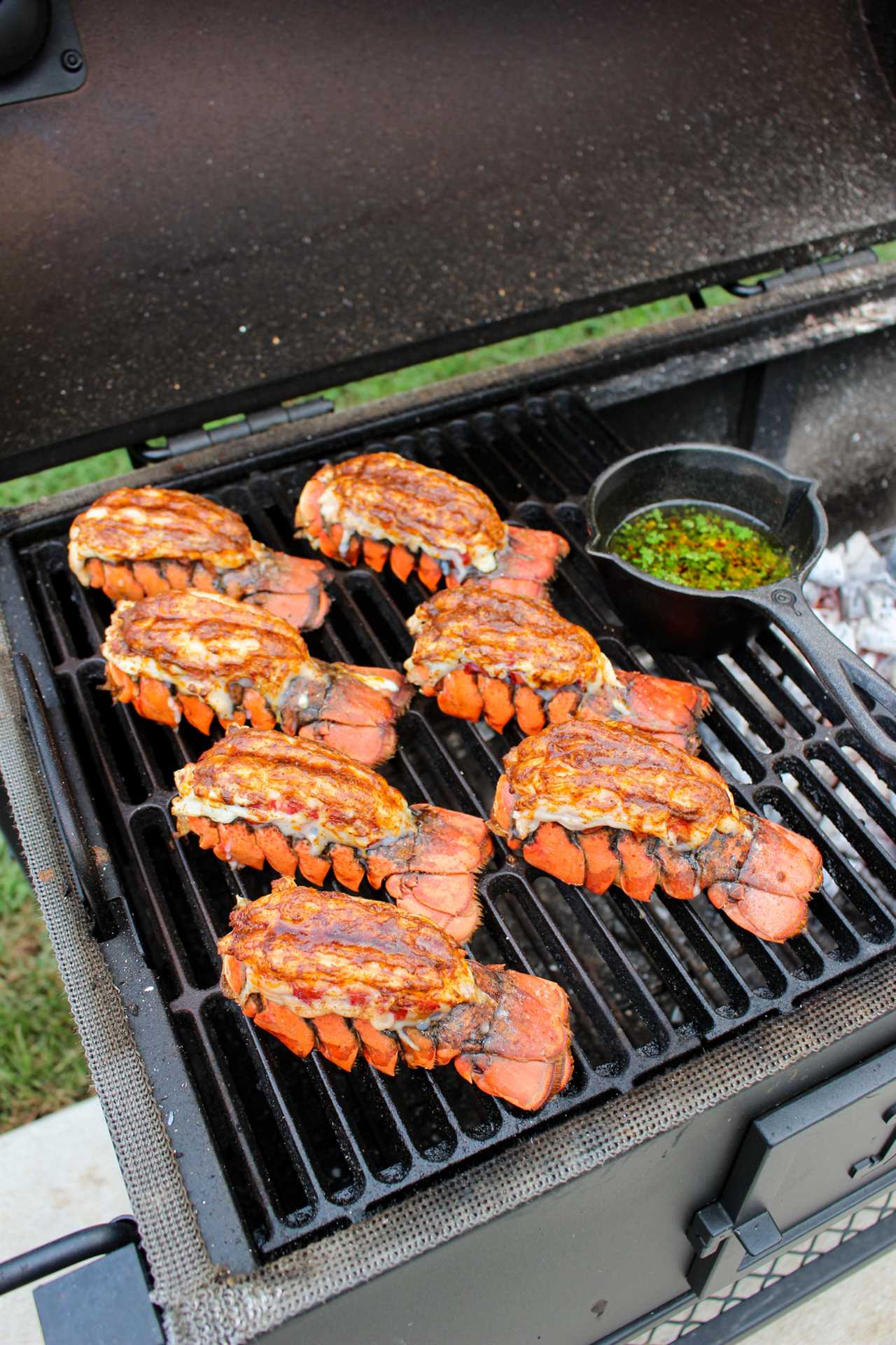 Smoked Lobster Tails with Spicy Garlic Butter