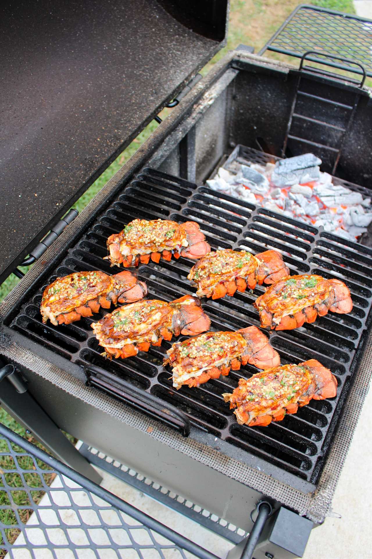 Smoked Lobster Tails with Spicy Garlic Butter