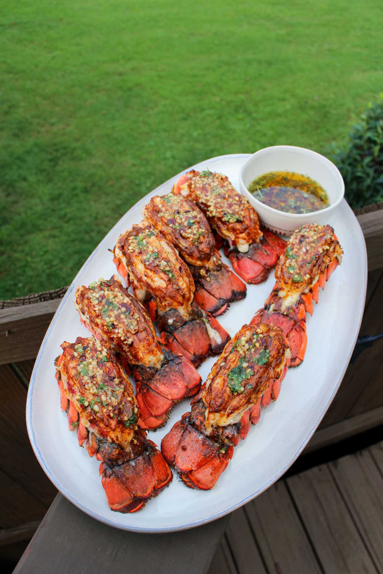 Smoked Lobster Tails with Spicy Garlic Butter