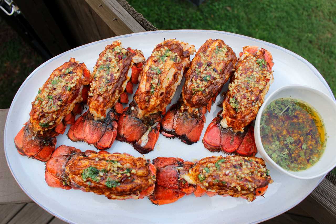 Smoked Lobster Tails with Spicy Garlic Butter