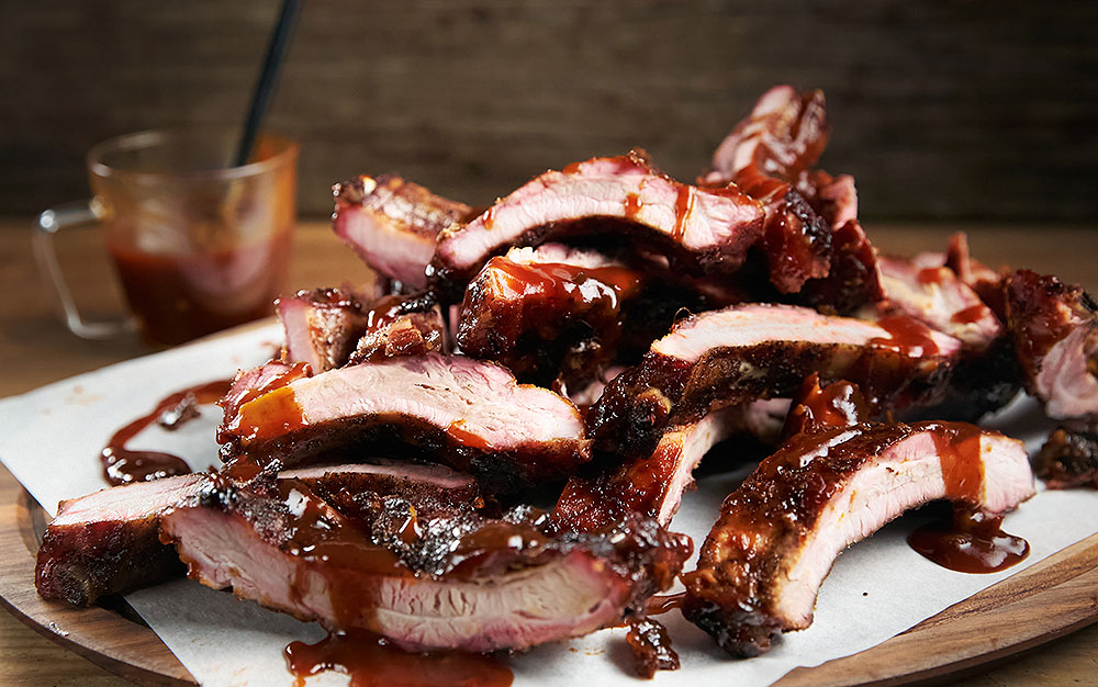 Spice-Rubbed Baby Back Ribs with Chipotle Bourbon Barbecue Sauce