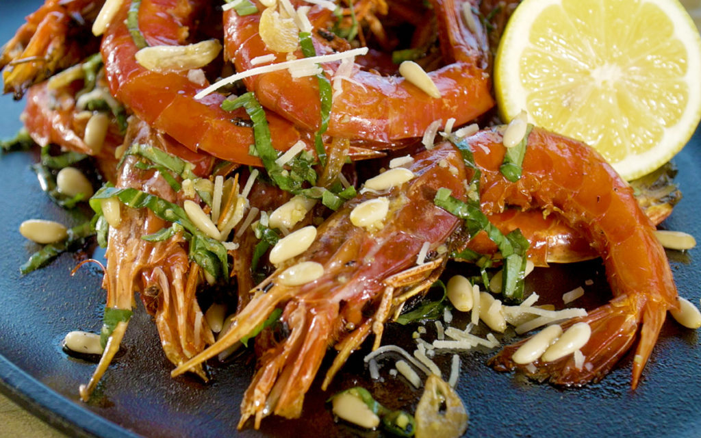 Grilled Shrimp with Deconstructed Pesto After-Marinade