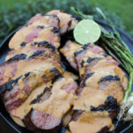 Grilled Steak with Peanut Butter Sauce looks incredible.