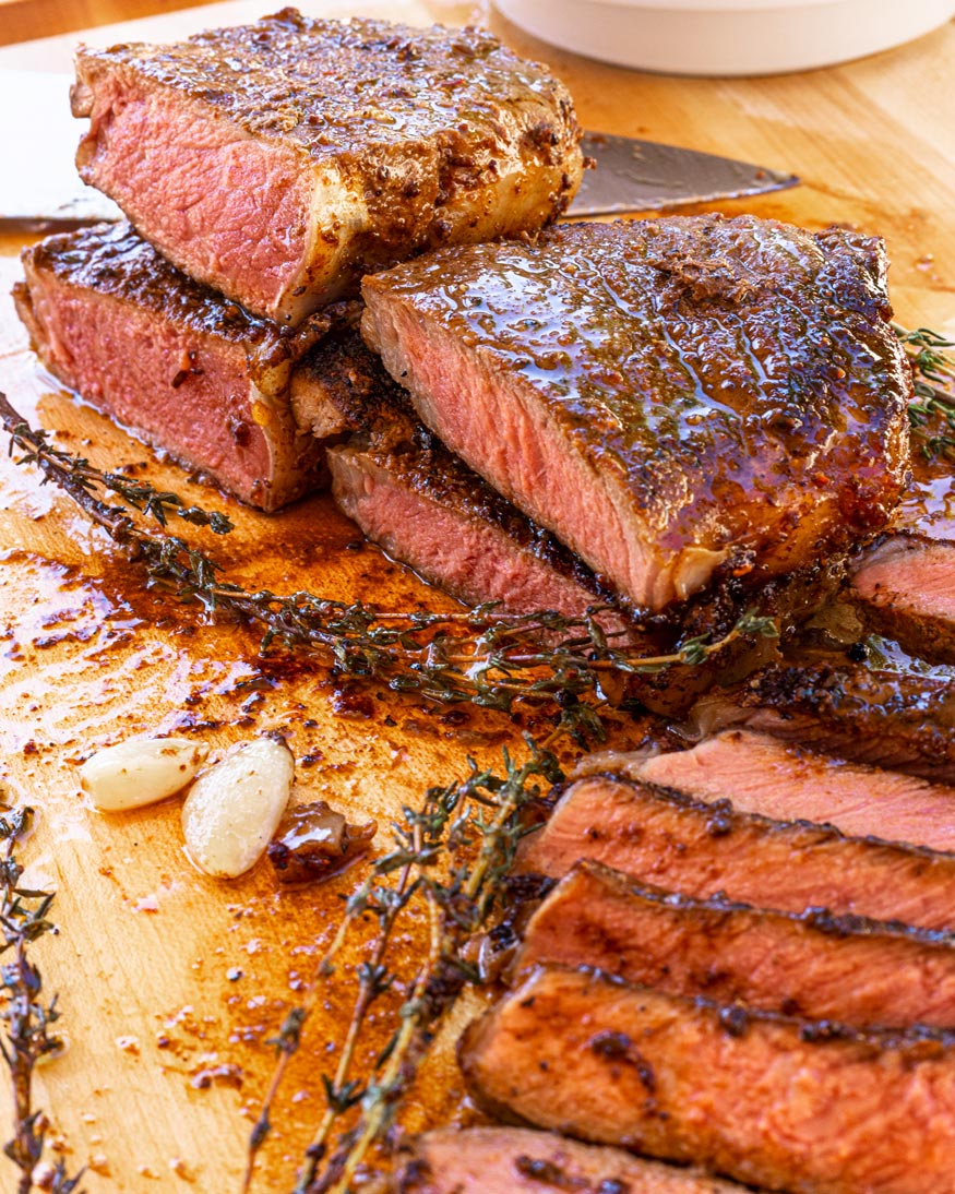 Steaks with Gorgonzola Mushroom Cream Sauce