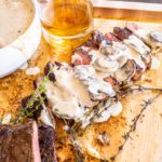 Steaks with Gorgonzola Mushroom Cream Sauce