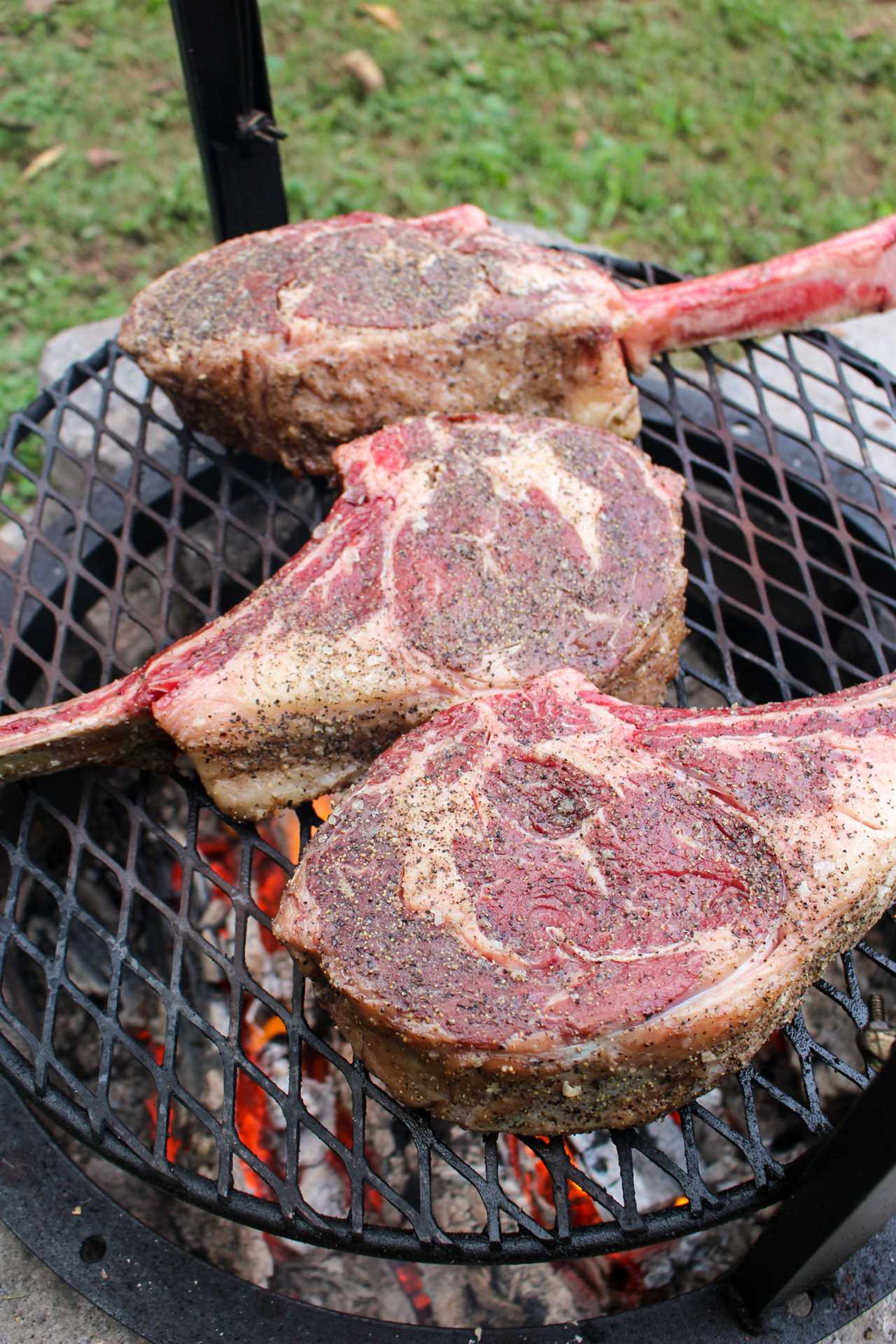 Tomahawk Steaks hitting the grill