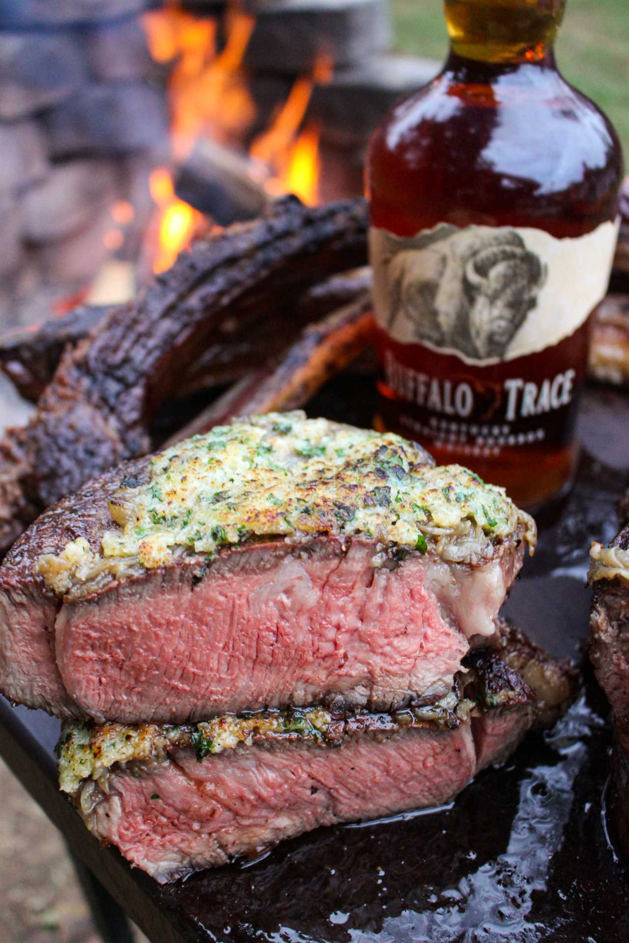 Tomahawk Steak with French Onion Crust