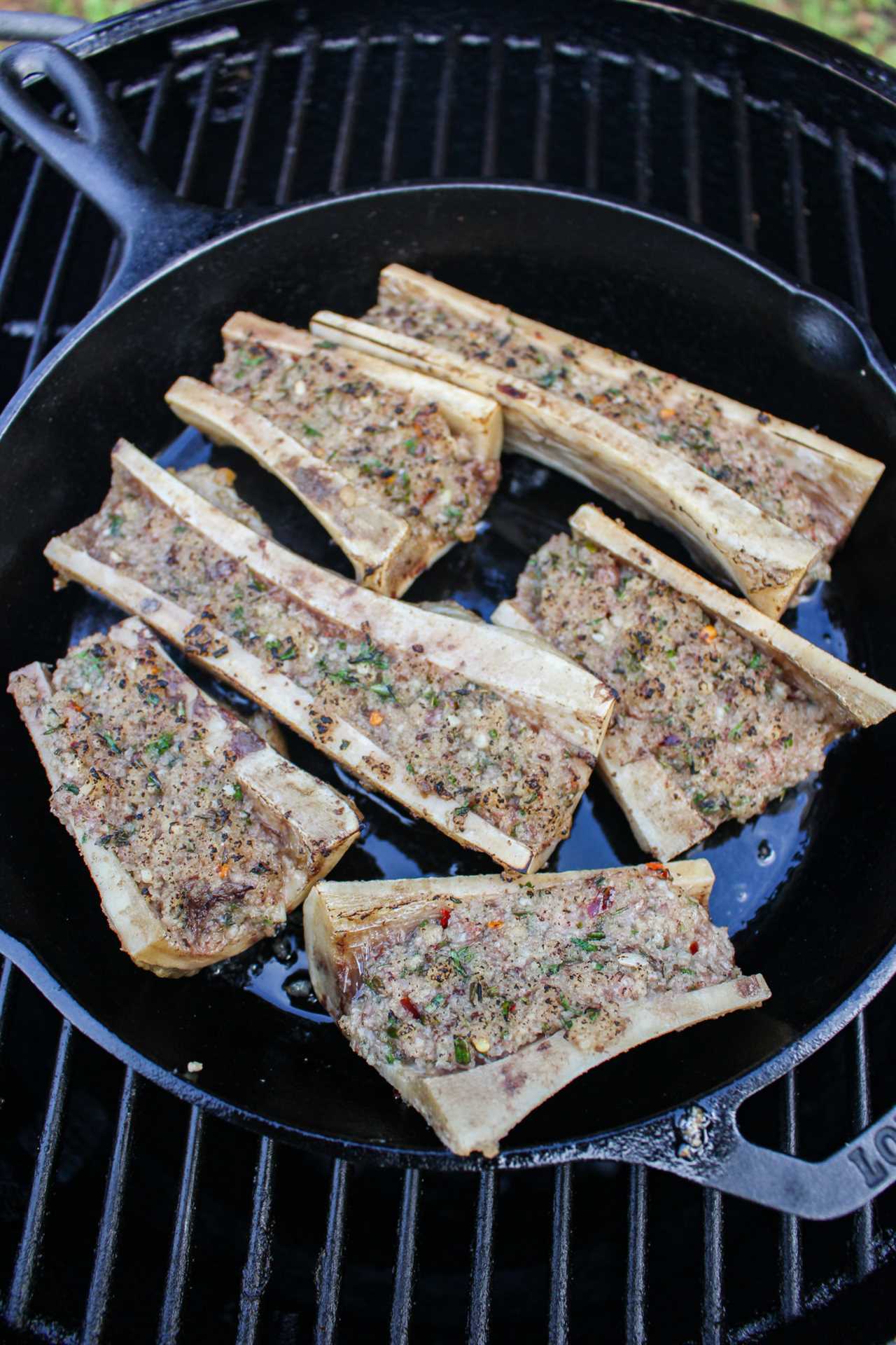 Bone marrow for the Tomahawk Beef Short Ribs gettin cooked. 