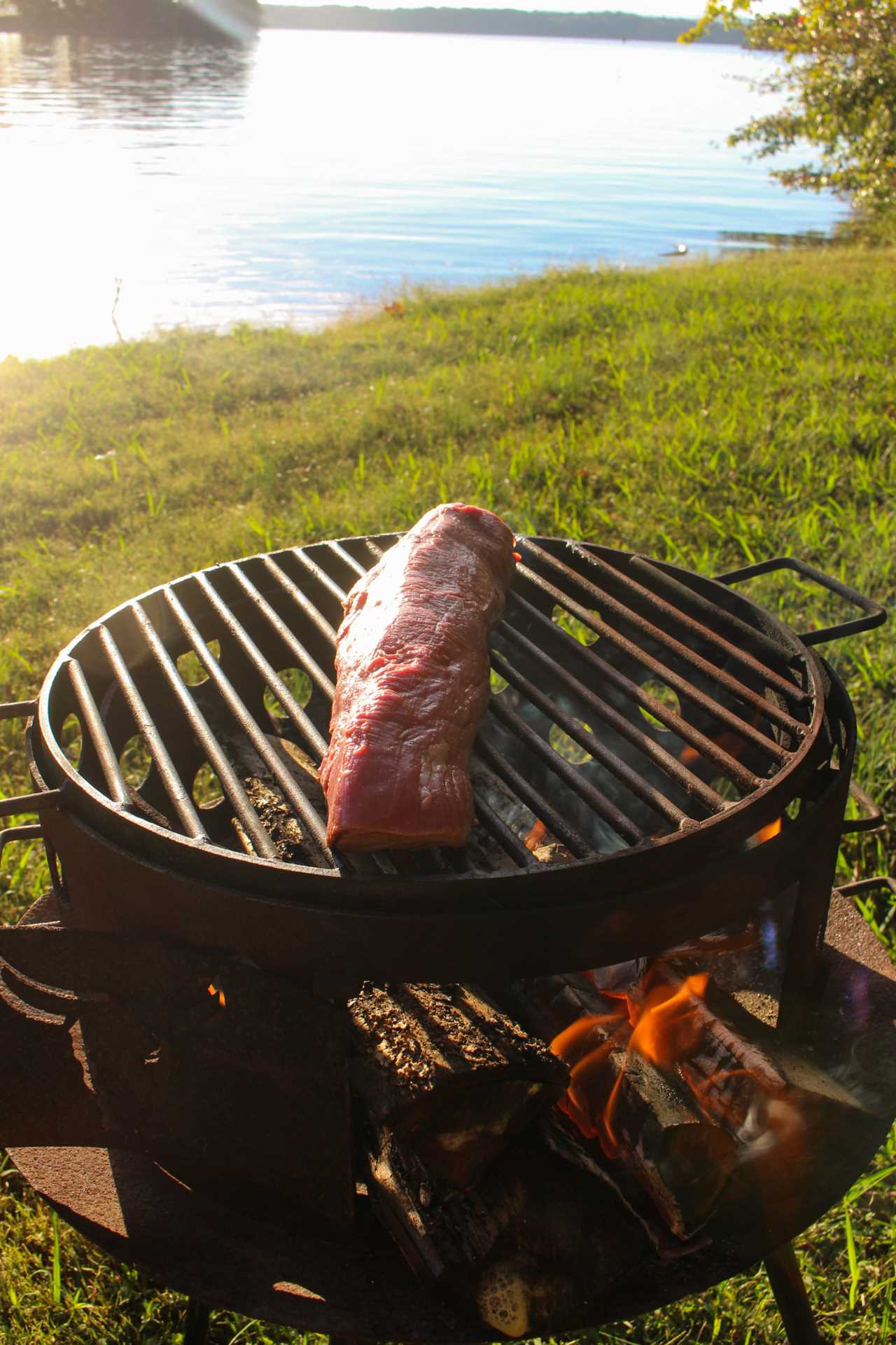 Salt Bae Steak hitting the grill. 