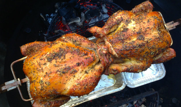 Peruvian-Style Spit-Roasted Chicken with Green Sauce