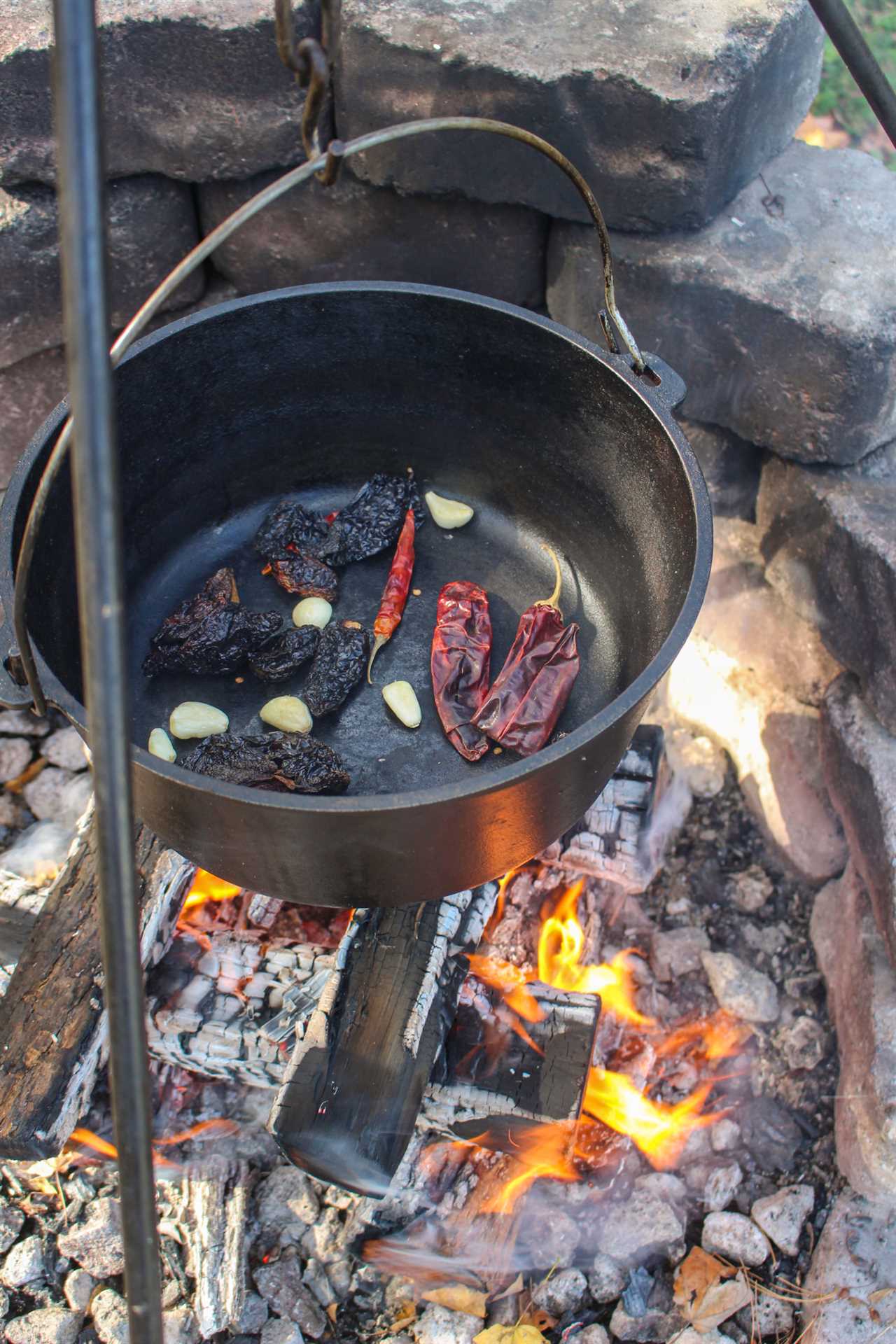 Chipotle Garlic Chili Con Carne all starts with the roasted chiles.