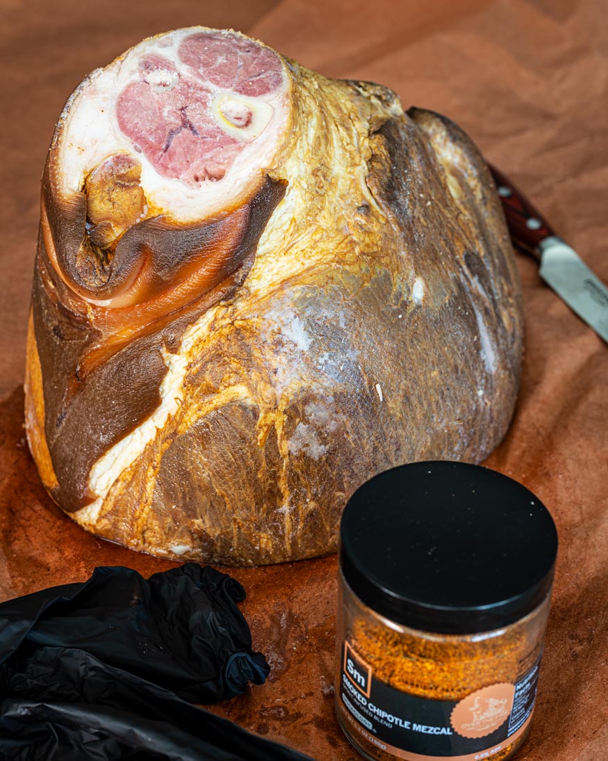 Smoked Pulled Ham Sandwiches gettin prepared. 