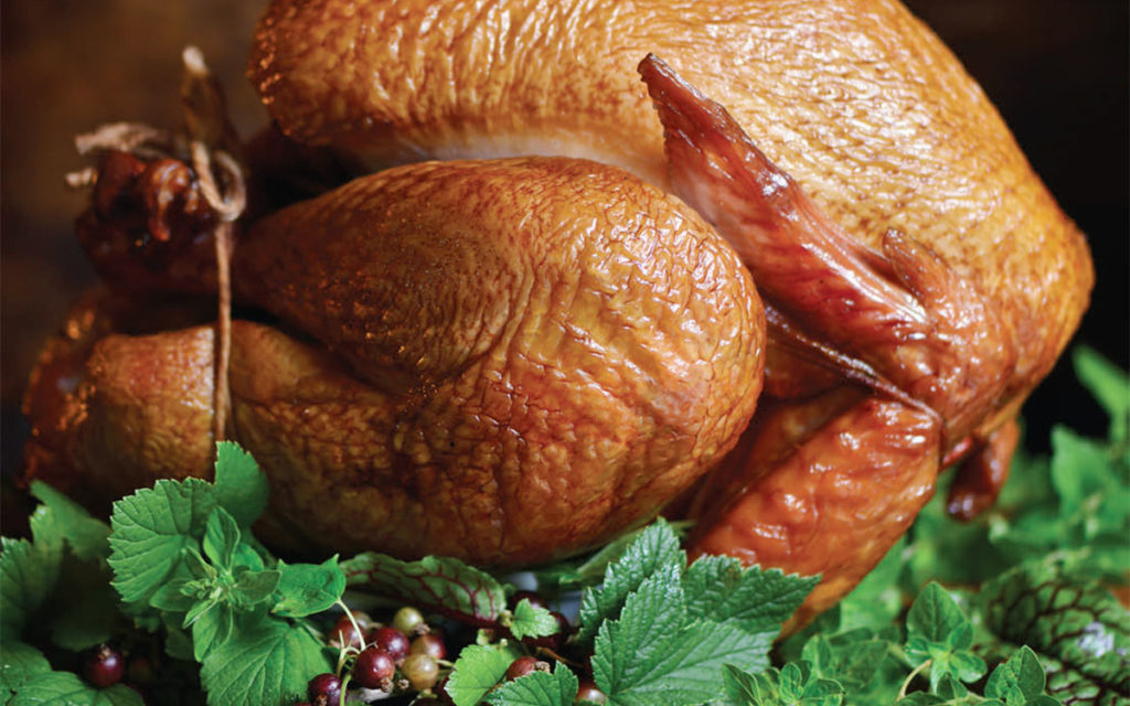 Smoke-Roasted Turkey with Cognac Herb Butter Recipe