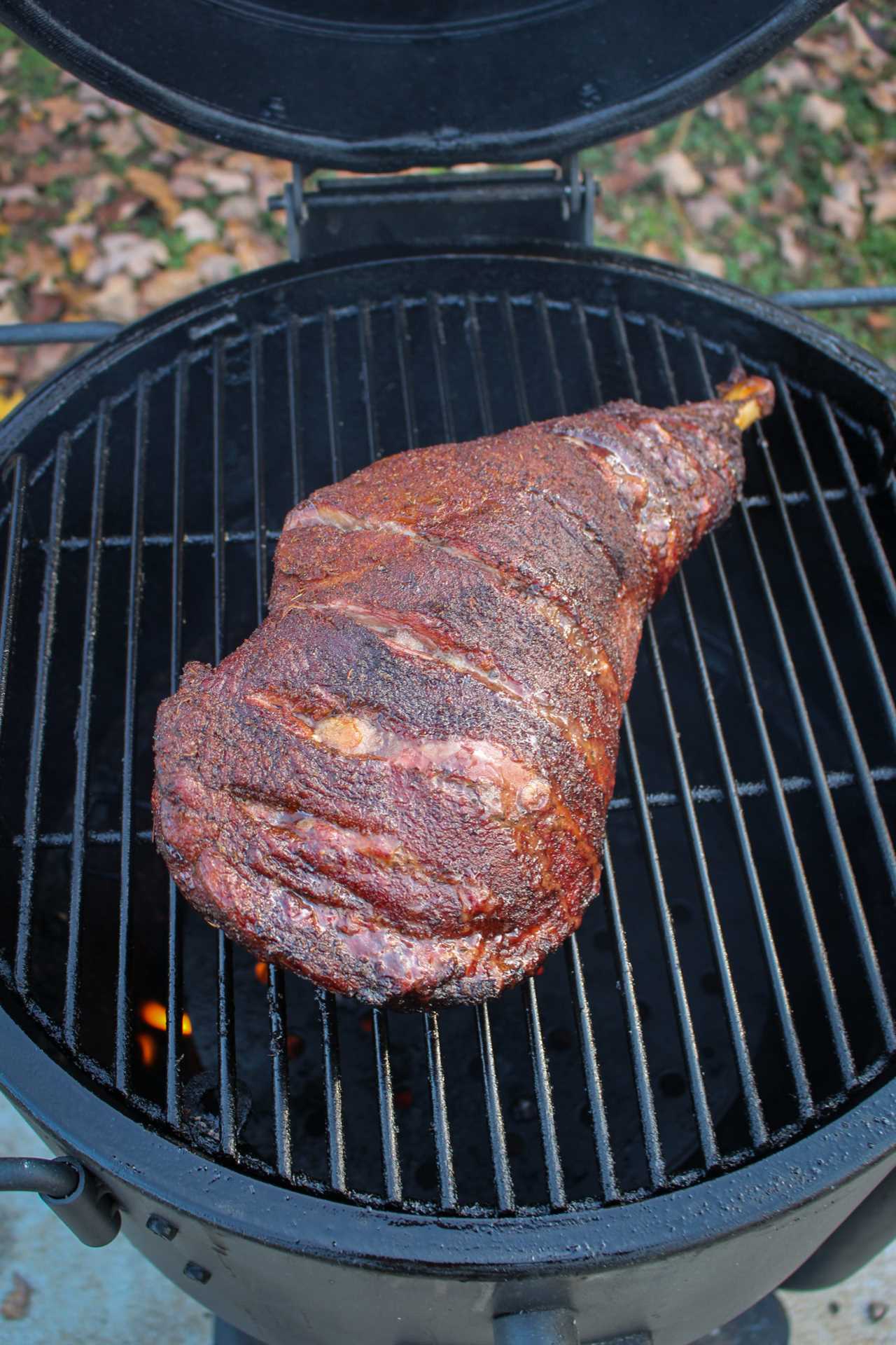 Smoked Leg of Lamb reaching it final temp. 