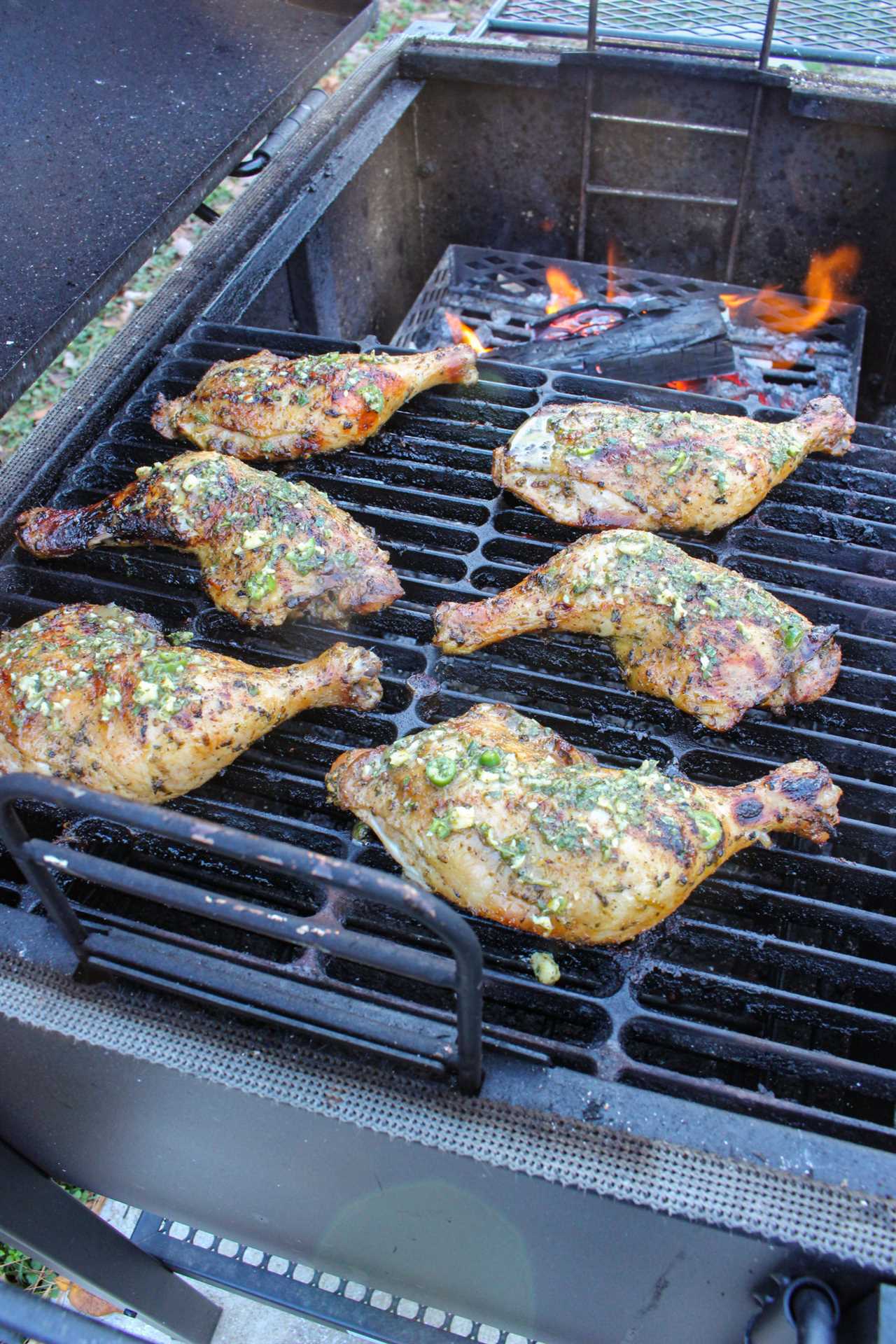 Grilled Mojo Chicken basted and almost ready.