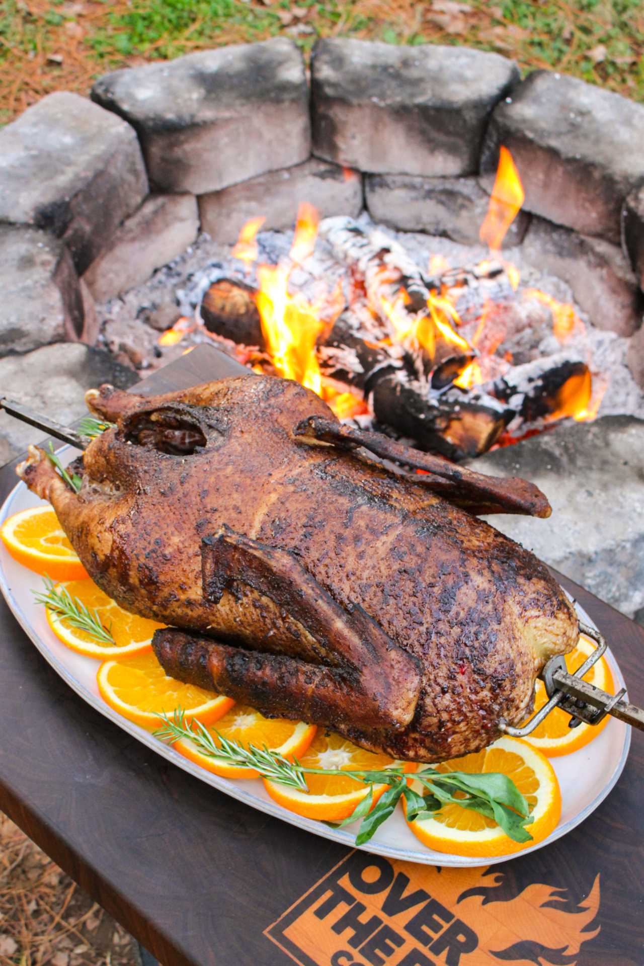 Holiday Rotisserie Goose plated and served.