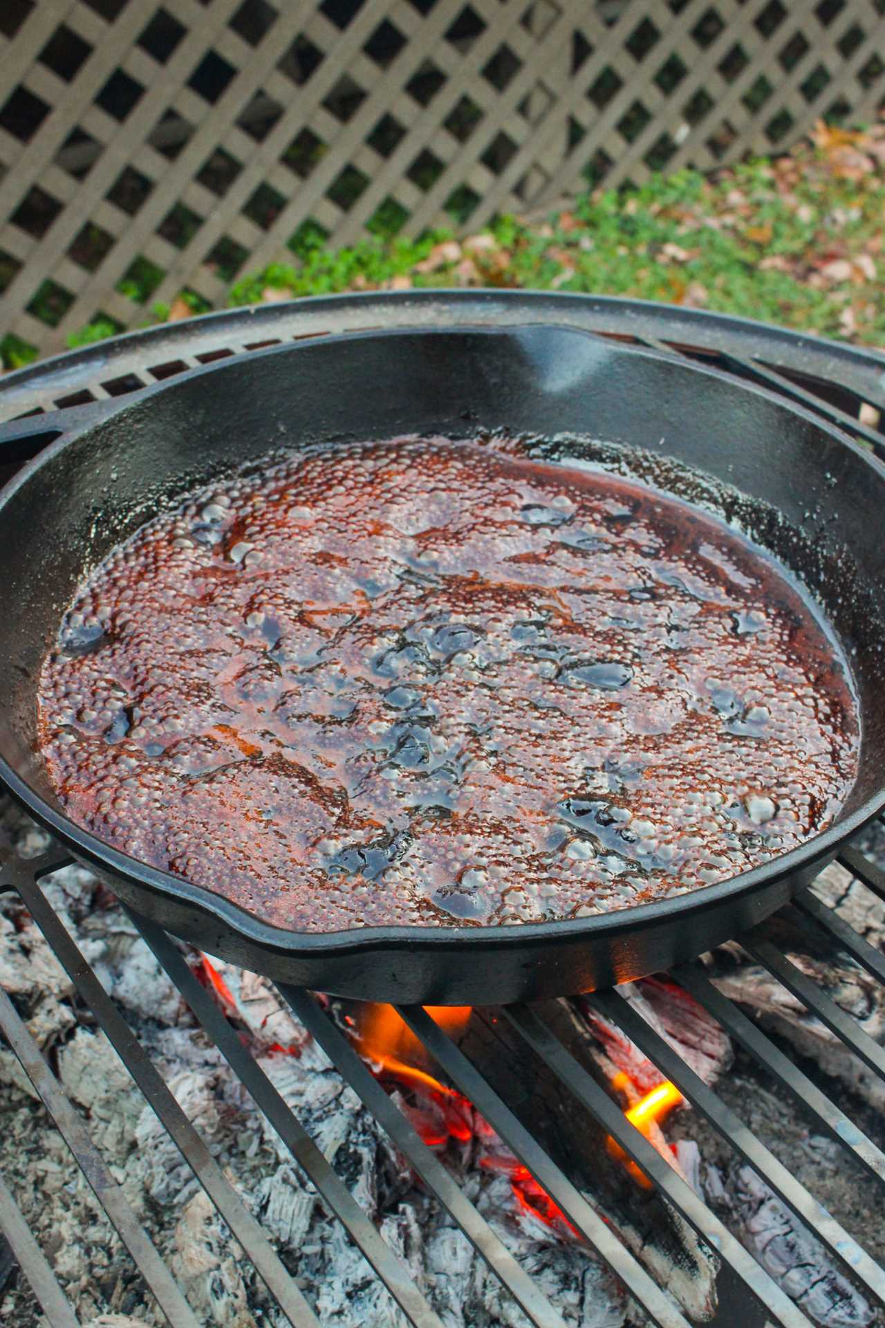 Bourbon Cherry Sauce simmering together.