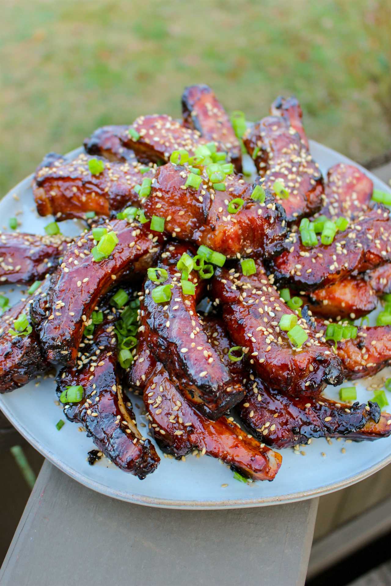 Fried Sticky Wings plated and served.