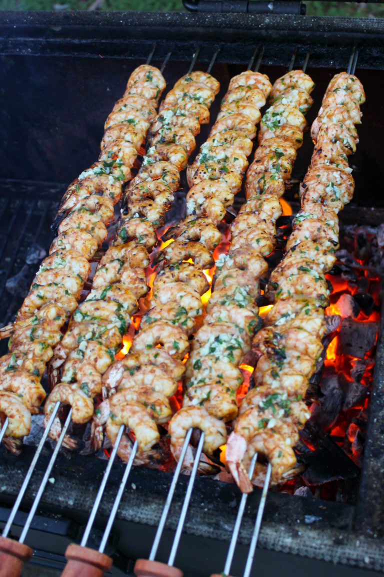 Spicy Tequila Lime Shrimp Skewers