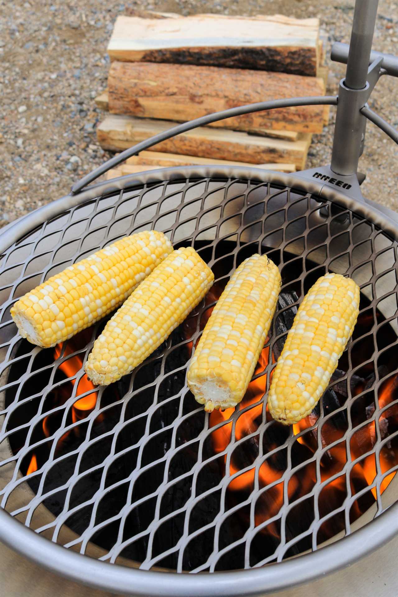 Charred Corn Salsa gets started on the grill.