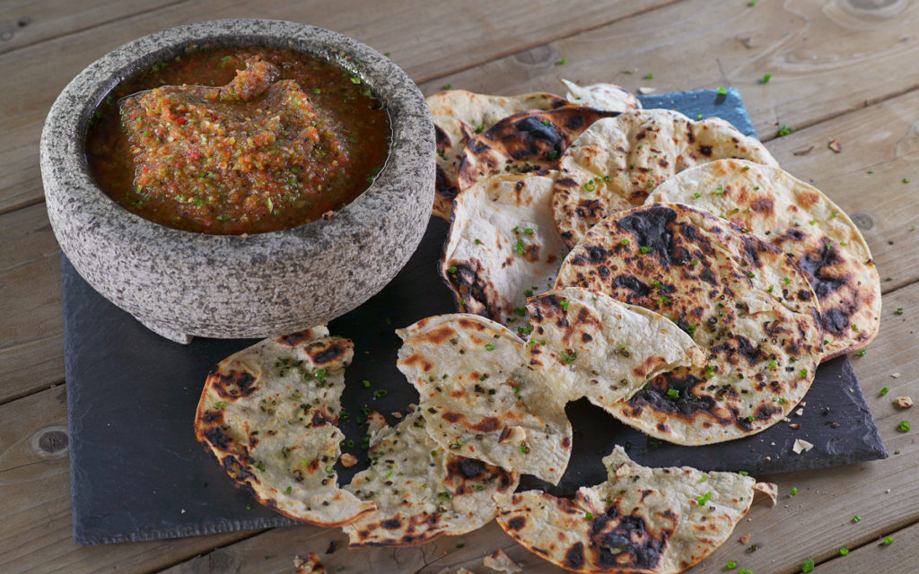 Ember-Roasted Salsa with Grilled Tortillas