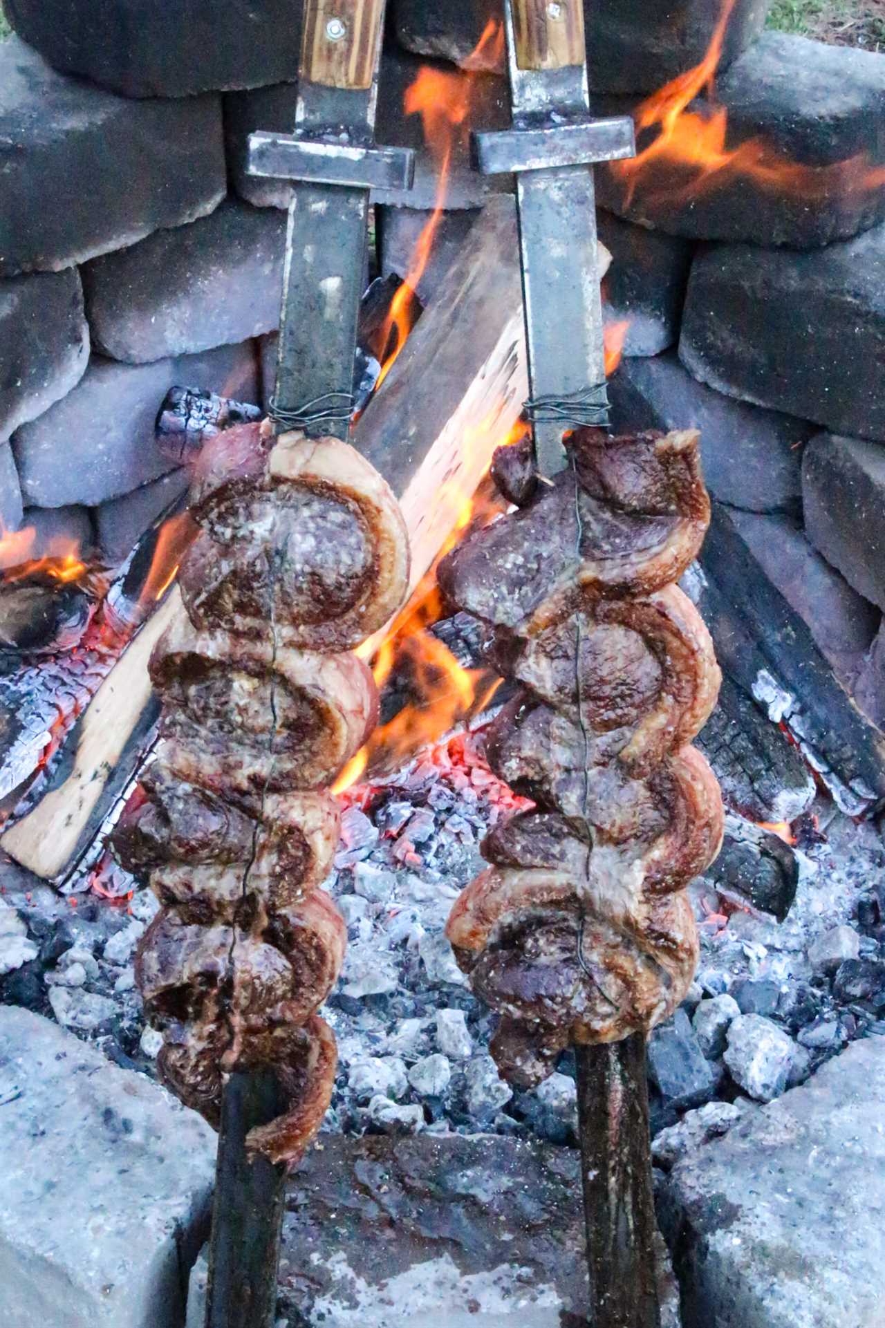 Churrasco Picanha cooked on one side and flipped to the other.