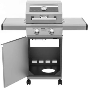 Monument Grills 2 Burners Propane Gas Grill Outdoor Cooking Stainless Steel BBQ Grills