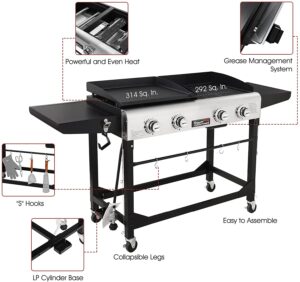 Royal Gourmet GD401 Portable Propane Gas Grill and Griddle