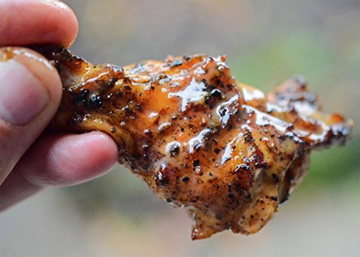 closeup honey mustard chicken grilled