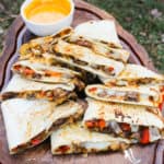 Cheesesteak Quesadilla ready to be eaten!