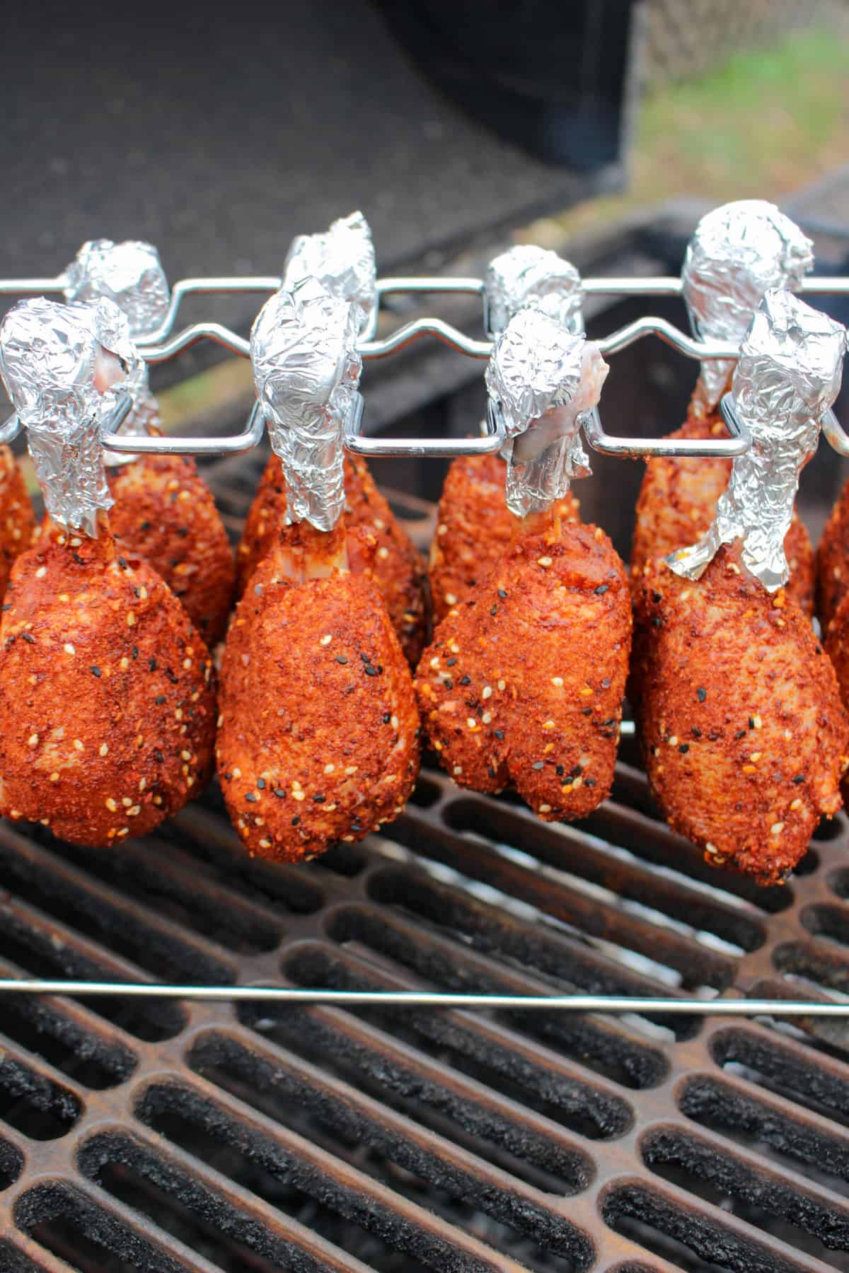 Honey Korean BBQ Chicken Lollipops up close before they get cooked. 