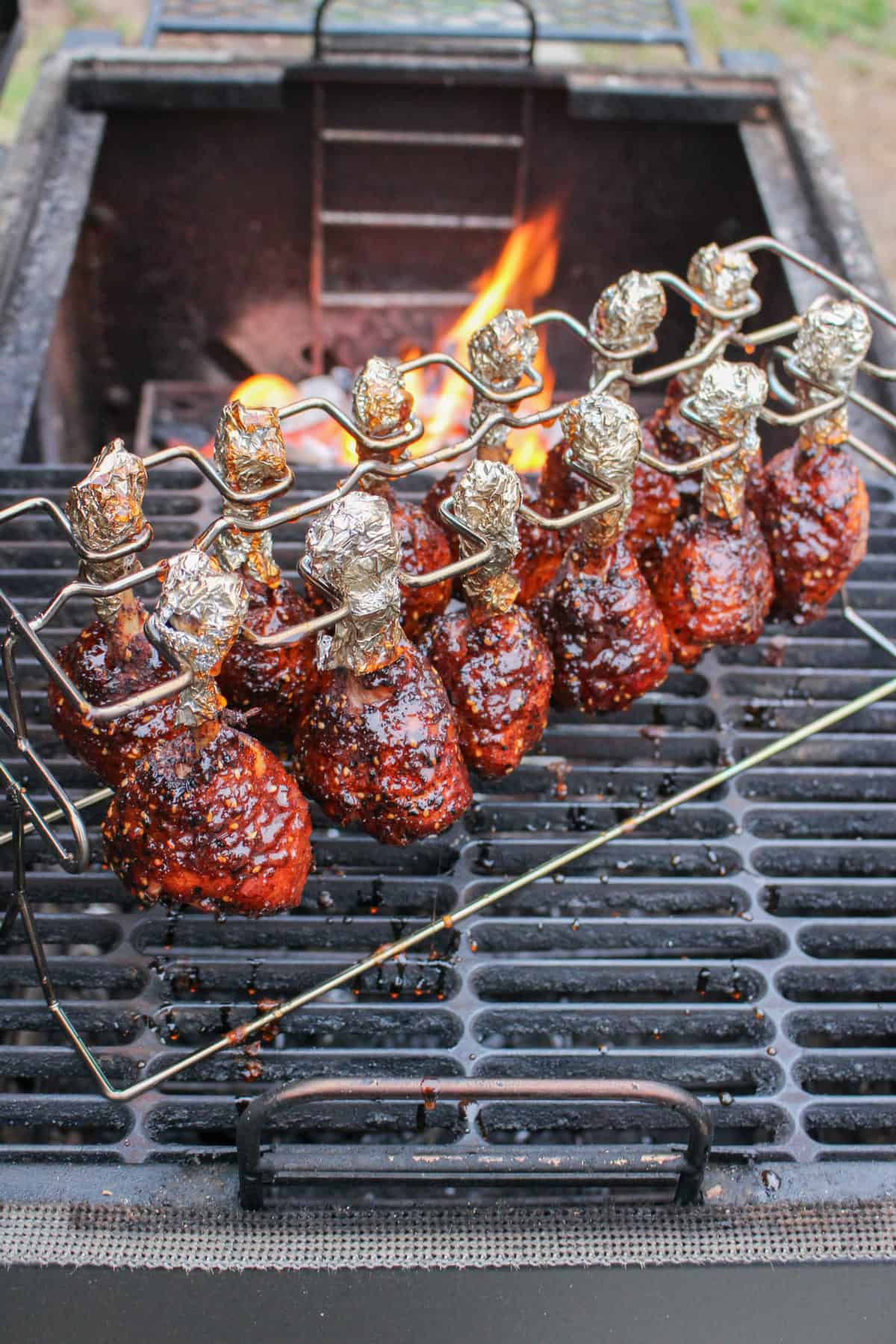 Honey Korean BBQ Chicken Lollipops after being glazed.