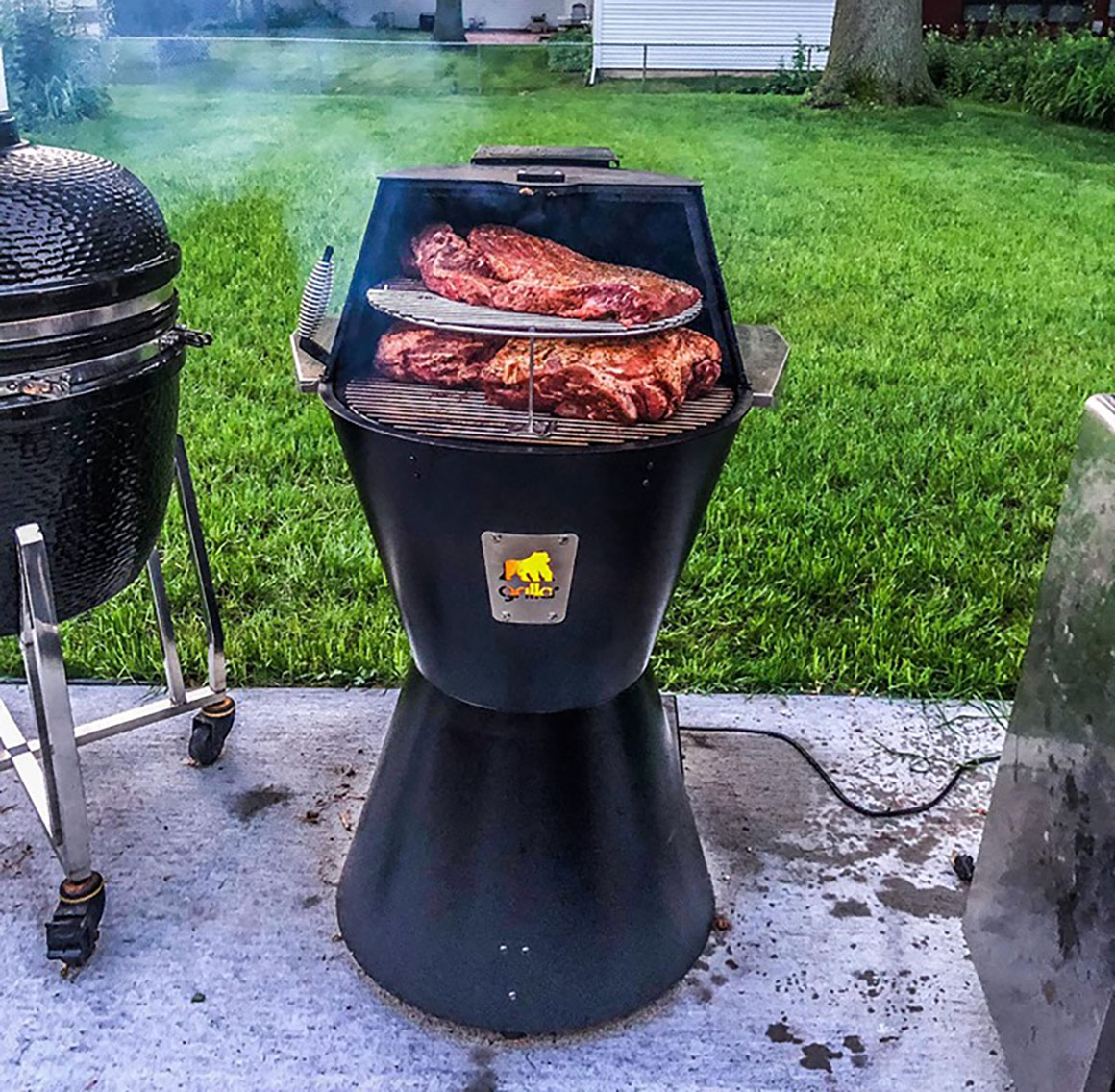 silverbac grill with ribs cooking