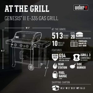 Weber 66016001 Genesis II E-335 3-Burner Natural Gas Grill