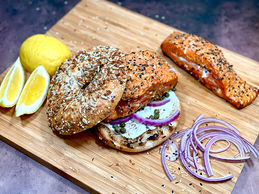 Twice-Smoked Salmon Bagel