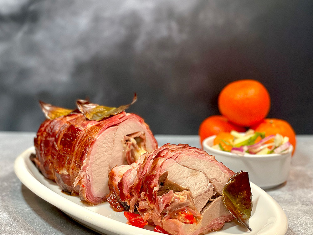 charcuterie stuffed pork loin