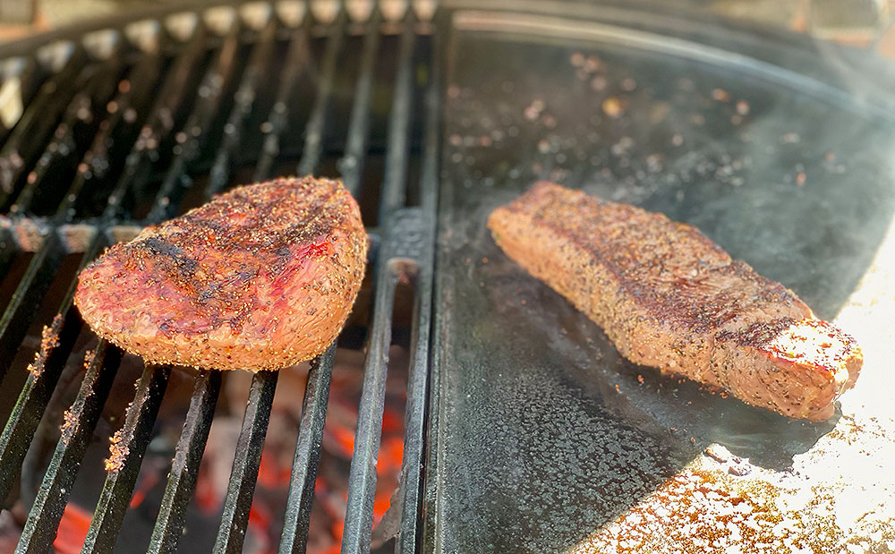 Grilling Steak on a Plancha