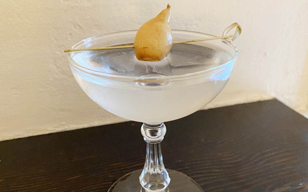 Gibson Cocktail with Smoked Cocktail Onion