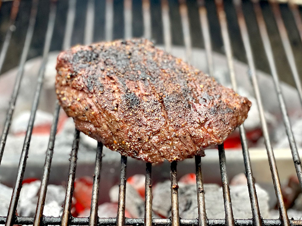 Bourbon Bavette Cooking on the Weber