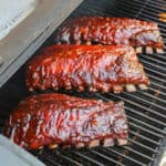 Finishing the Habanero Peach Smoked Ribs