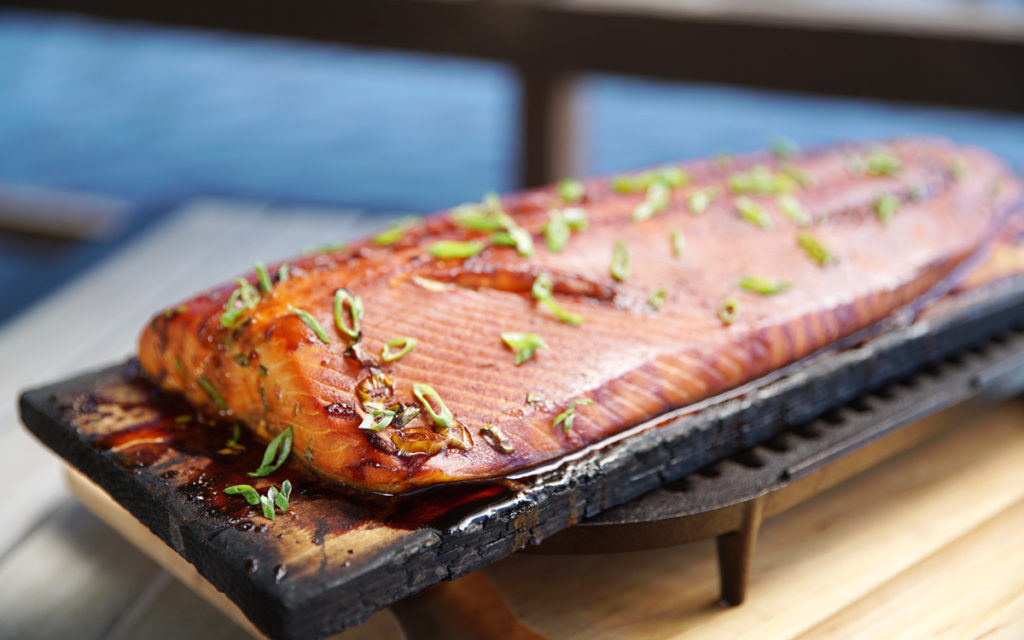 Barbecued Salmon with Brown Sugar Butter Glaze