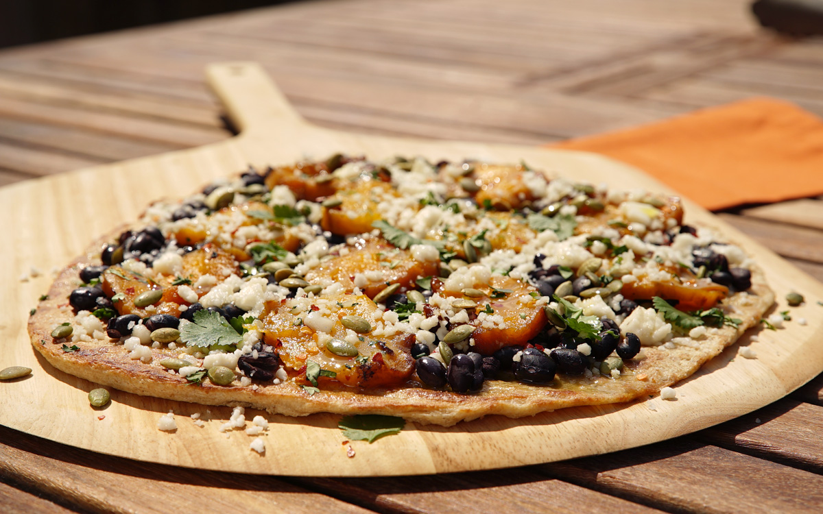 Squash and Black Bean Pizza with Queso Fresco - Budget-Friendly BBQ Recipes