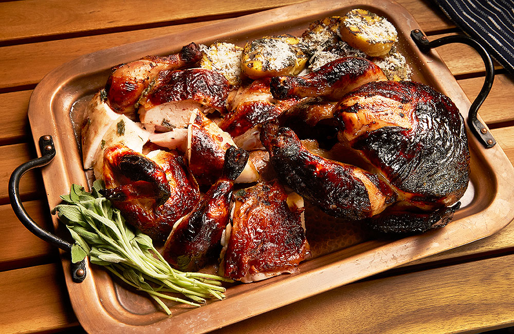 Brandy Brined Rotisserie Chicken