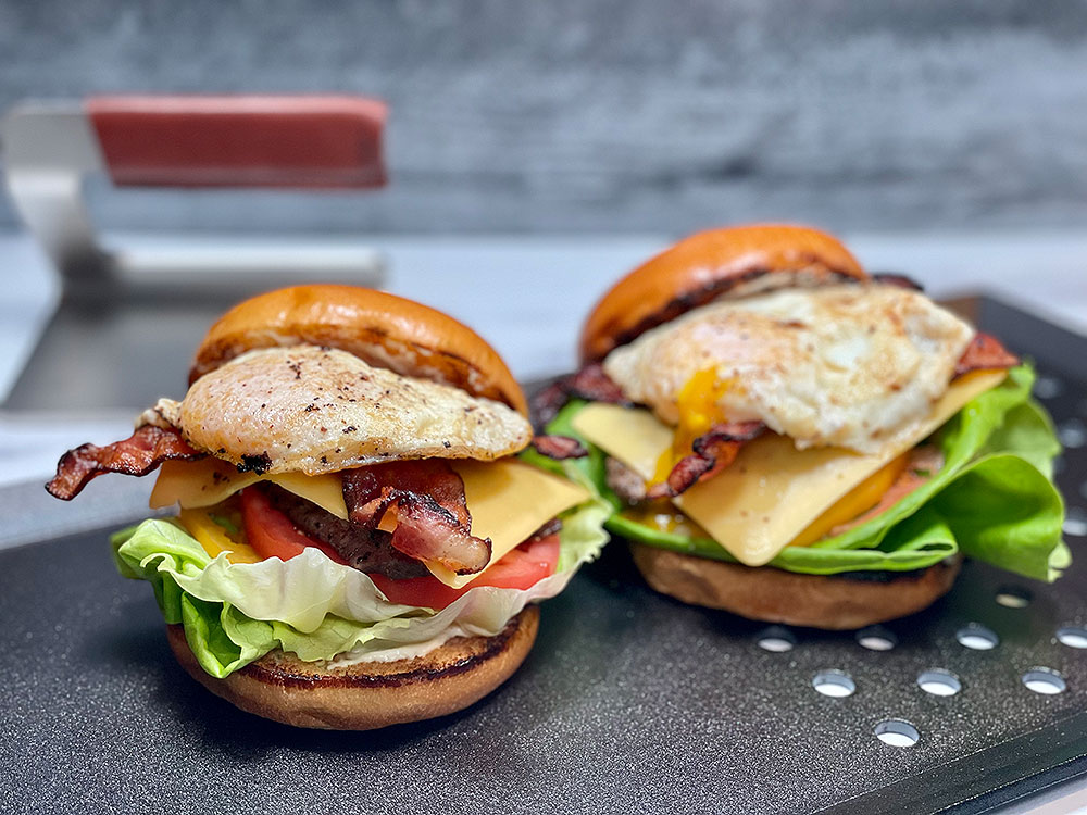 Finished Steak and Egg Breakfast Sandwich 