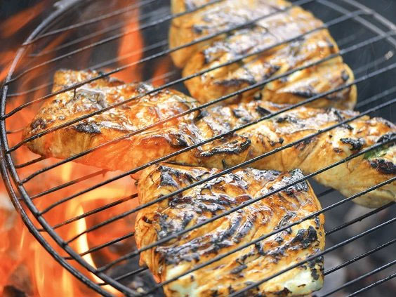 Grill Basket Halibut with Maple Teriyaki